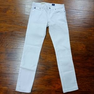 AG The Stilt Cigarette Leg white jeans